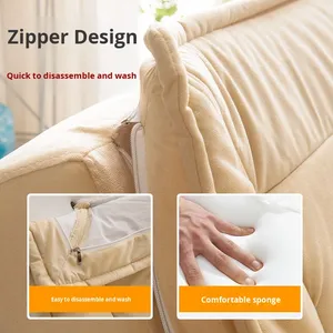 Sedia a Sdraio Multifunzionale Pieghevole da Balcone, Divano Moderno Minimalista in Tessuto con Imbottitura in Cotone e Gambe in Metallo, Arredamento per la Casa - Product Image 3