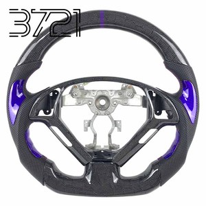 Volante Deportivo Personalizado de Fibra de Carbono con Revestimiento Morado y Cuero Perforado para Infiniti G37 G25 Q40 EX35 2007-2015 - Product Image 1