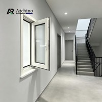 Fenêtre à auvent pliante insonorisée en aluminium moderne pour salle de bain, certifiée NFRC, avec verre trempé transparent, pour usage résidentiel (vente en gros)
