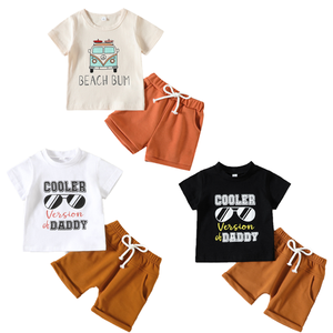 2023 nouveaux modèles décontracté bébé garçon vêtements ensembles dessin animé motif t-shirt et <span class=keywords><strong>short</strong></span> pour 3-6 <span class=keywords><strong>mois</strong></span> d'été - Product Image 1