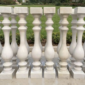 Rampe d'escalier en marbre blanc moderne et exquise, personnalisée, pour <span class=keywords><strong>terrasse</strong></span>, décoration extérieure et intérieure - Product Image 2