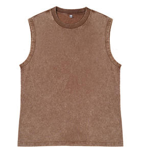 Verano 100% algodón de alta calidad suave algodón ácido lavado chaleco diseño personalizado hombres Vintage <span class=keywords><strong>camiseta</strong></span> <span class=keywords><strong>sin</strong></span> mangas - Product Image 4