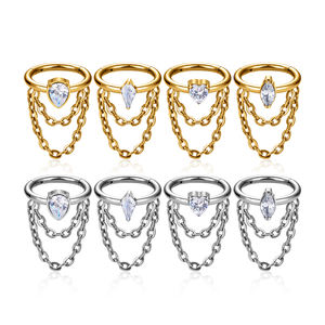 G23 titanio 16G concatenato segmento cartilagine elica Daith conchiglia anello Piercing <span class=keywords><strong>Septem</strong></span> Clicker orecchini moda per il corpo gioielli - Product Image 3