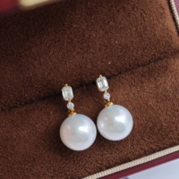 Orecchini a Perno UM Jewelry in Argento 925 Placcato Oro con Perle d'Acqua Dolce, Unisex, per Uomo e Donna, Regalo per Fidanzamento, Matrimonio e Feste