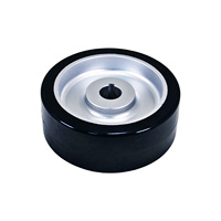 Roue de roulement AGV robuste en caoutchouc avec noyau en acier 200x75mm, capacité de charge élevée 1500kg, noire