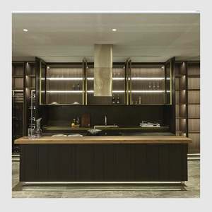 Armoires de cuisine en acier inoxydable, plan de travail en pierre de quartz, personnalisation globale, fabricants, îlot dans la cuisine - Product Image 4