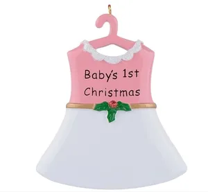 树脂婴儿的第一个圣诞节性别化的圣诞节装饰品