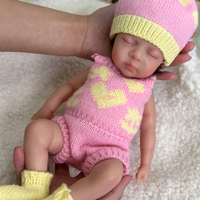 Boneka Bayi Reborn Silikon Utuh 12 inci, Realistis, Lembut, Rambut Mikro-Rooted, Bayi Baru Lahir Tertidur, untuk Kolektor Perempuan