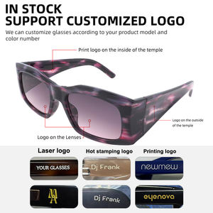 Gafas de Sol Rectangulares Pequeñas de Plástico Baratas, Retro, Vintage, con Logotipo Personalizado Unisex, Fabricante de Lentes de Sol - Product Image 3