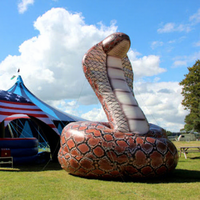 Mascotte serpent gonflable géante réaliste de 3 m avec souffleur pour événements musicaux et décoration de scène