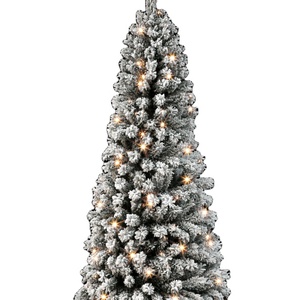 6ft Slim Decorated &amp; Pre-Lit Silver Pop-Up Christmas <strong>Tree</strong> Pull up Christmas <strong>Tree</strong> - Product Image 3