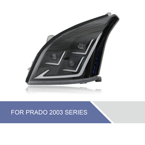 Nouvel ensemble de phares LED fumés noirs modifiés pour Prado J120 2003-2009, avec feux de jour 12V 70W 4000 Lm 3000K - Product Image 2