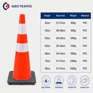 H70CM cono di traffico in PVC alto visibile arancione costruzione campo marcatore per la sicurezza della carreggiata e coni di parcheggio - Product Image 4