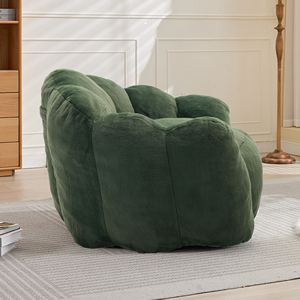 Evacuated Shrink-Wrapped <b>Inflatable</b> Vacuum Compressed Eco-Friendly Cloud-Flower Solo Velvety Sherpa Fleece Upholstery Sectional - Product Image 4