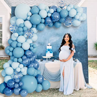 Kit d'arche de guirlande de ballons bleus, blancs et roses DIY pour mariage, anniversaire, décoration de fête, ballons pour enfants, fête de naissance