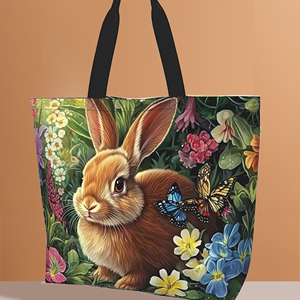 The Feast of <b>Easter</b> Bunny Festival Theme Canvas <b>Bag</b> 12x13in Blank Canvas Custom Canvas <b>Bag</b> Heat Transfer Printing - Product Image 4