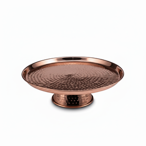 Plat de service en cuivre indien authentique pour la présentation de la cuisine traditionnelle, améliorant l'ambiance et l'esthétique des repas culturels - Product Image 1