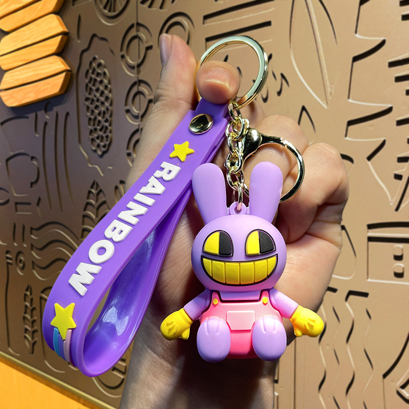 Lilangda 2024 PVC Rubber Keychain - Digital Circus Pamni