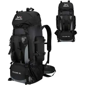 Custom Logo Mountaineering Rucksack Outdoor Travel Camping Backpacks Lightweight 90L Hiking Backpack
