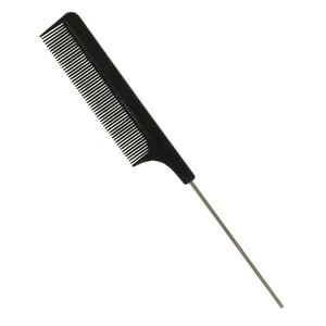 Wholesale Custom printed hair tool styling Plastic and Metal Pin Rat Tail Head Static Hot Hair Comb with Logo