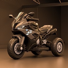 Outoo Moto électrique pour enfants, tricycle, jouet à roulettes, télécommande rechargeable pour garçons et filles, matériau plastique - Product Image 2