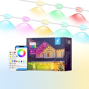Outdoor IP67 Waterproof RGB LED <b>String</b> <b>Lights</b> Electric for House Roof Christmas Halloween Garden Decor Outdoor LED Eaves <b>Lights</b> - Product Image 1