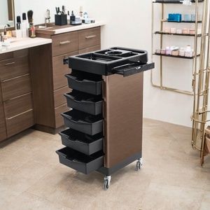 Chariot de Salon à Roulettes Moderne en Plastique avec 5 Tiroirs, Organisateur de Rangement Mobile pour Salon de Beauté, Barbier et Spa - Product Image 4
