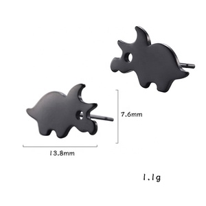 Animal <strong>Stud</strong> <strong>Earrings</strong> Deer Cat Flamingo Hedgehog Stainless Steel Gold Silver <strong>Black</strong> Mini <strong>Earring</strong> for Women - Product Image 3