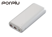 PORPIU Power Bank 20000mAh portabel kecil, Power Bank luar ruangan pengisian cepat pd25,5w penjualan laris dengan kapasitas tinggi