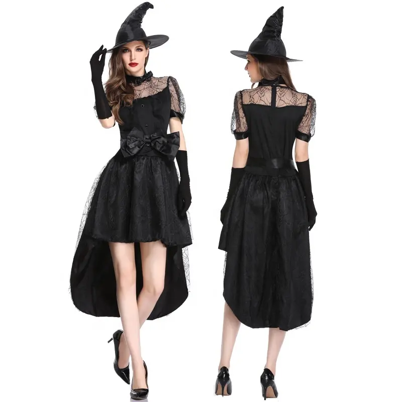 Meisjes Halloween Heksen Cosplay Jurk Kostuums Voor Party Sexy Gothic Heks Volwassen Vrouwen Halloween Kostuum