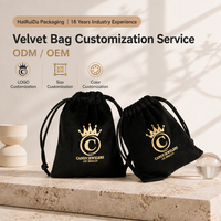 Tas Serut Beludru Logo Kustom untuk Parfum Perhiasan Hadiah Pernikahan Penutup Ritsleting Motif Bunga Kantong Kosmetik Tas Ramah Lingkungan