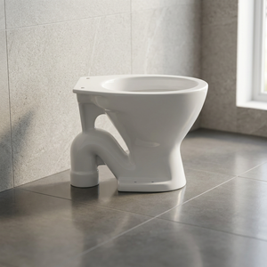 Inodoro de cerámica blanca indio EWC, inodoro de agua europeo, asiento de inodoro con tanque sifónico al ras - Product Image 1