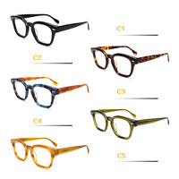 Lunettes Optiques Classiques de Haute Qualité en Acétate Effet Écaille de Tortue, Style Rétro Vintage avec Rivets, Verres de Démonstration Inclus, Unisexe pour Usage Quotidien