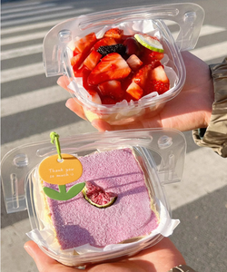 Boîte à gâteau en forme de panier à fleurs à main, boîte à salade de fruits basque, boîte d'emballage transparente pour gâteau mille-feuille à la mousse - Product Image 3