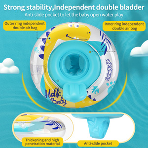 قارب سباحة قابل للنفخ للأطفال على شكل ديناصور من سويمبوبو، لعبة مائية عائمة للأطفال الصغار، حلقات سباحة للأطفال مع مظلة - Product Image 6