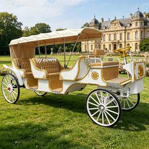 <b>Top</b> Quality Sightseeing Horse Carriage Electric <b>Wedding</b> Luxury Royal Horse Coach Tourist Victoria Horse Cart Best Selling - Product Image 1
