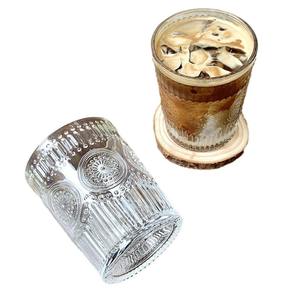 Tasse à café en verre gaufré style nordique avec motif tournesol pour thé au lait, boissons froides, usage festif, tasse individuelle - Product Image 3