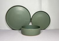 Service de table en grès céramique JW China, 18 pièces, prix usine, assiettes et bols fantaisie, glaçure réactive effet pierre, pour 6 personnes