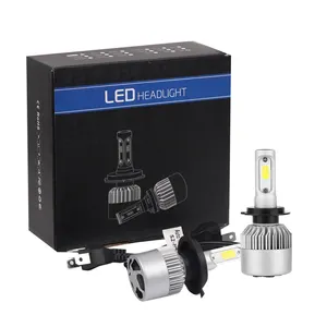 经典汽车LED S2 H7 H1 COB大灯灯泡H11 12V 9005 9006 H3 7 9012 72W 8000LM雾灯转换套件