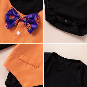 Set Completo Neonato Maschio Halloween: Tutina, Papillon, Gilet e Cappello <span class=keywords><strong>da</strong></span> Mago - Outfit <span class=keywords><strong>da</strong></span> Gentiluomo per Foto e Primo Compleanno - Ingrosso - Product Image 2