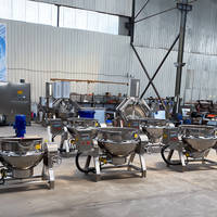 Bouilloire à vapeur revêtue de 200L Cuisinière alimentaire inclinable Bouilloire à vapeur à gaz revêtue Prix