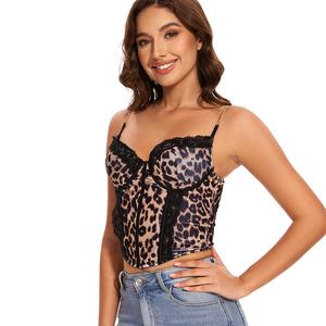 Sous Lulu logo personnalisé en gros gros gros seins dames matures Sexy Costume mode chaîne imprimé léopard Bustier Corset hauts pour les femmes - Product Image 2