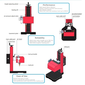 Mesin Penanda Dot Peen Pneumatik Putar Industri untuk Meja Kerja, Rentang Pengukiran: 120mm*80mm - Product Image 3