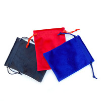 Pochette à bijoux en velours noir de luxe avec cordon de serrage pour bijoux