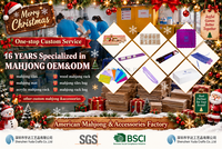 Tuiles de Mahjong Américaines de Noël, Design Personnalisé, Arbre de Neige Bourgogne, Ensemble de Mahjong Multi-couches pour 4 Joueurs pour Noël