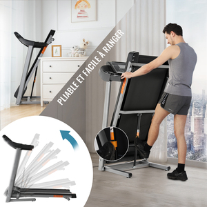 <span class=keywords><strong>Tapis</strong></span> <span class=keywords><strong>Roulant</strong></span> Elettrico Multifunzione Compatto per Uso Domestico con Display LED, Velocità 1-14km/h, Disponibile in Magazzino in Francia - Product Image 5