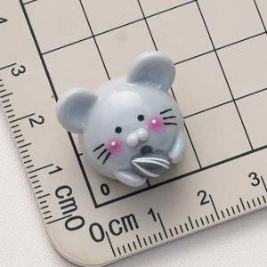 Amuletos de resina del zodiaco chino Animal Mouse Bunny Monkey Diy para la caja del teléfono Clip de pelo - Product Image 3