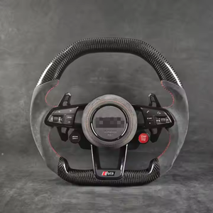 Volant en cuir de haute qualité pour <span class=keywords><strong>Audi</strong></span> A3 A5 A6 A6L A4 A4L C8 Q5 Q7 TT RS3 RS4 RS5 S4 S5 B8 B8.5 B9 Volant de voiture - Product Image 3