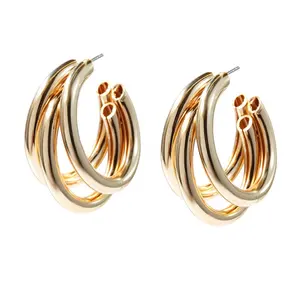 Simple quality of metal high-grade earrings 2024 hot selling new fashion earrings China to Papua New Guinea