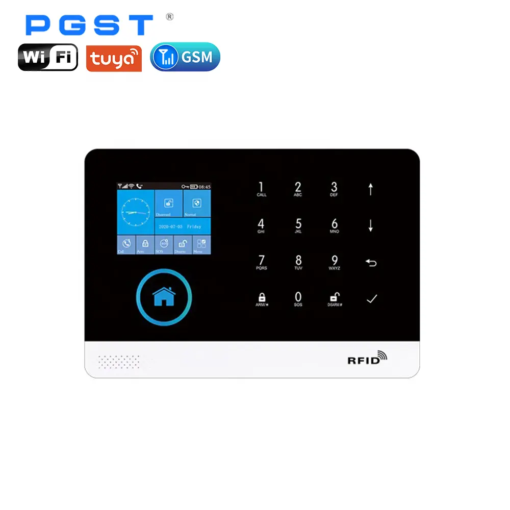 PGST-sistema de alarma de seguridad para el hogar, control remoto inalámbrico por aplicación Tuya, 433mhz, wifi, gsm, compatible con alexa y google home